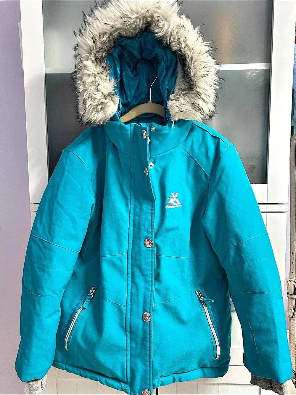 ZeroXposur Galypso Girls Size 7/8 Teal/Turquoise Puffer Ski Jacket Like New